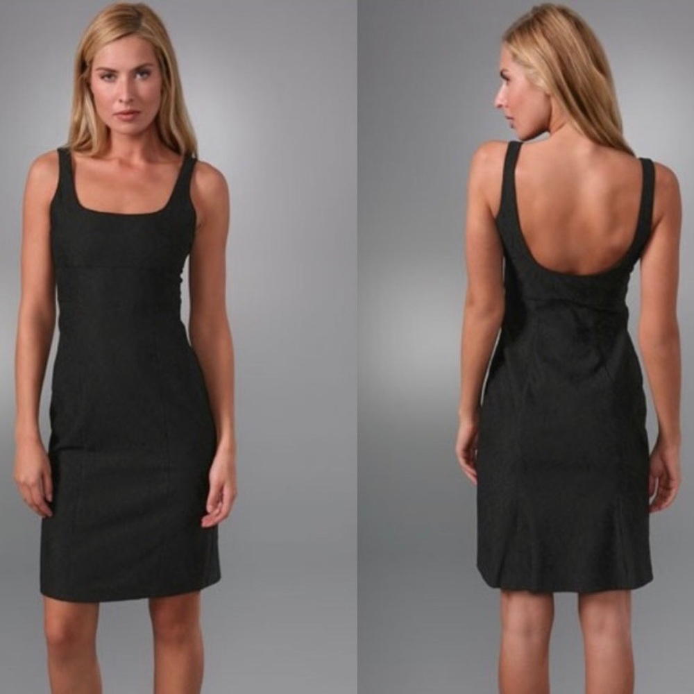 Diane Von Furstenburg Bridget Elegant Black Lace Low Back LBD Cocktail Dress